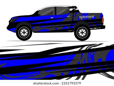 diseño de ajuste de coches con tema de color azul y negro