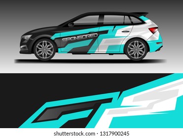 Car wrap design for company, decal livery background vector eps 10