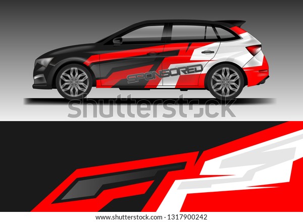 Car wrap design for company, decal livery background\
vector eps 10