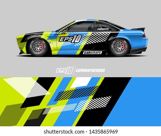 Car wrap design concept.  Abstract racing background for wrap vehicles, race cars, cargo vans, pickup trucks and livery.