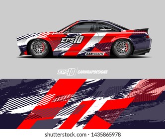 Car wrap design concept.  Abstract racing background for wrap vehicles, race cars, cargo vans, pickup trucks and livery.