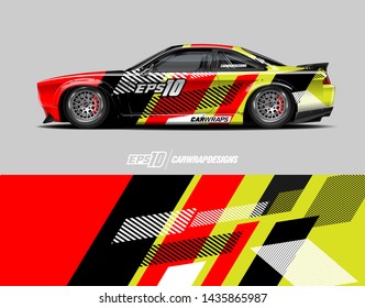 Car wrap design concept.  Abstract racing background for wrap vehicles, race cars, cargo vans, pickup trucks and livery.