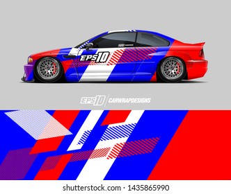 Car wrap design concept.  Abstract racing background for wrap vehicles, race cars, cargo vans, pickup trucks and livery.