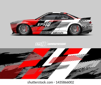Car wrap design concept.  Abstract racing background for wrap vehicles, race cars, cargo vans, pickup trucks and livery.