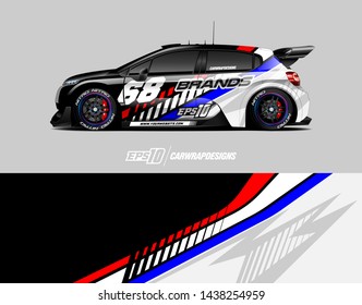 Car wrap design concept.  Abstract racing background for wrap vehicle, race car, cargo van, pickup truck and livery.