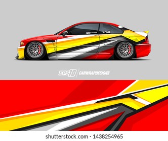 Car wrap design concept.  Abstract racing background for wrap vehicle, race car, cargo van, pickup truck and livery.