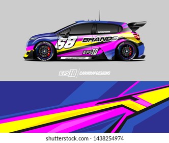 Car wrap design concept.  Abstract racing background for wrap vehicle, race car, cargo van, pickup truck and livery.