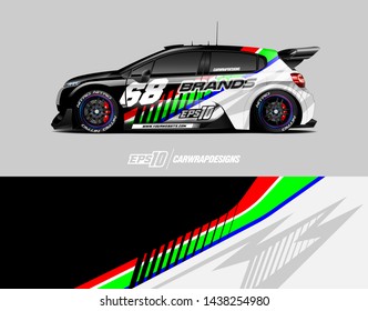 Car wrap design concept.  Abstract racing background for wrap vehicle, race car, cargo van, pickup truck and livery.