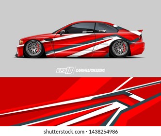 Car wrap design concept.  Abstract racing background for wrap vehicle, race car, cargo van, pickup truck and livery.