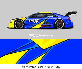 Car wrap design concept.  Abstract racing background for wrap vehicle, race car, cargo van, pickup truck and livery.