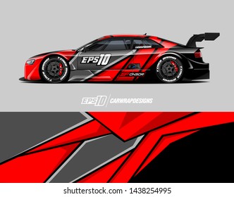 Car wrap design concept.  Abstract racing background for wrap vehicle, race car, cargo van, pickup truck and livery.
