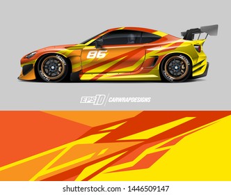 Car wrap design concept. Abstract racing background for wrapping vehicles, race cars, cargo van, pickup trucks, and racing livery.