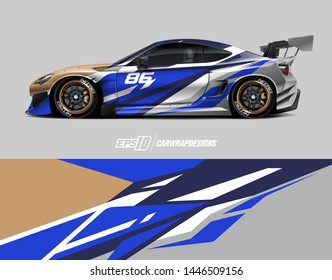 Car wrap design concept. Abstract racing background for wrapping vehicles, race cars, cargo van, pickup trucks, and racing livery.