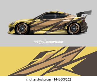 Car wrap design concept. Abstract racing background for wrapping vehicles, race cars, cargo van, pickup trucks, and racing livery.
