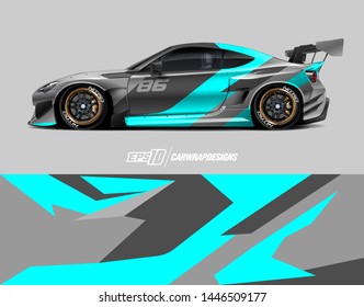 Car wrap design concept. Abstract racing background for wrapping vehicles, race cars, cargo van, pickup trucks, and racing livery.