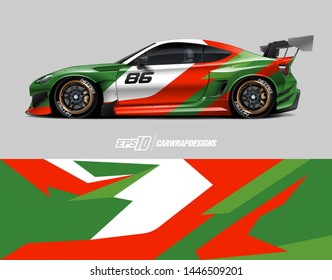 Car wrap design concept. Abstract racing background for wrapping vehicles, race cars, cargo van, pickup trucks, and racing livery.
