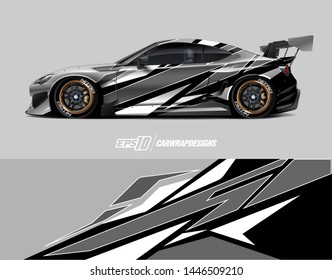Car wrap design concept. Abstract racing background for wrapping vehicles, race cars, cargo van, pickup trucks, and racing livery.