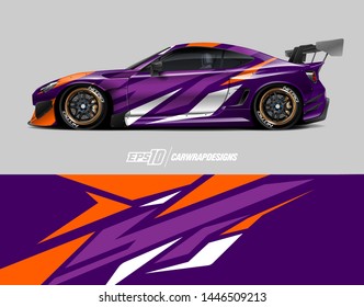 Car wrap design concept. Abstract racing background for wrapping vehicles, race cars, cargo van, pickup trucks, and racing livery.