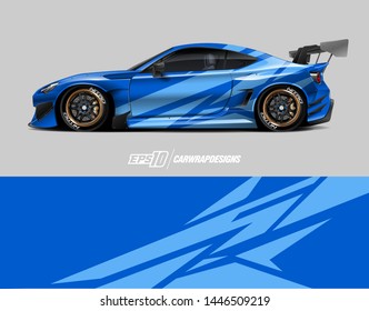 Car wrap design concept. Abstract racing background for wrapping vehicles, race cars, cargo van, pickup trucks, and racing livery.