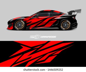 Car wrap design concept. Abstract racing background for wrapping vehicles, race cars, cargo van, pickup trucks, and racing livery.