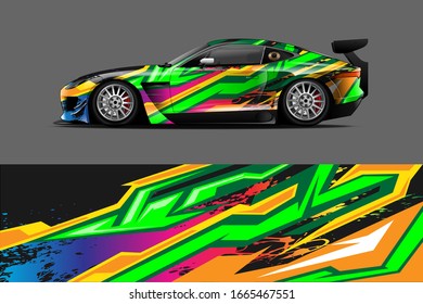 car wrap design concept with abstract background