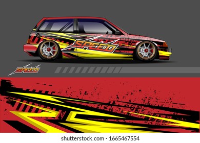 car wrap design concept with abstract background