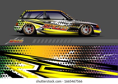 car wrap design concept with abstract background