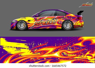 car wrap design concept with abstract background