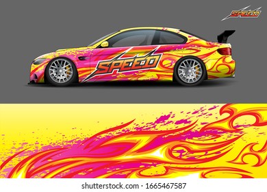 car wrap design concept with abstract background