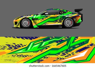 car wrap design concept with abstract background