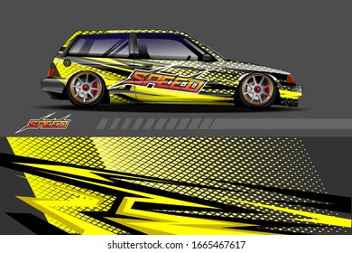 car wrap design concept with abstract background