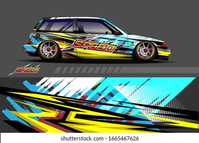 car wrap design concept with abstract background