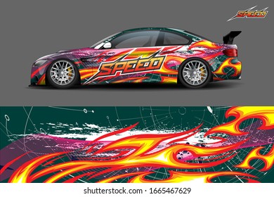 car wrap design concept with abstract background