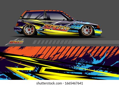 car wrap design concept with abstract background