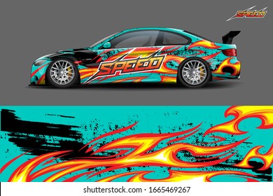 Car wrap design concept. Abstract racing background