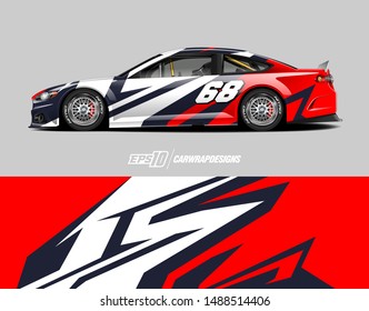 Car wrap design concept. Graphic abstract grunge stripe designs for wrapping vehicles, race car, cargo van, pickup truck and racing livery.