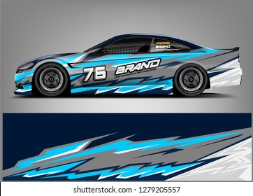 Car Wrap design. custom strip racing background. ready print eps format.