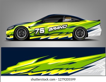Car Wrap design. custom strip racing background. ready print eps format.