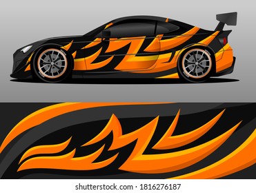 car wrap design with fire theme