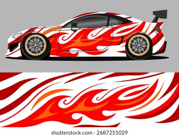 Car wrap design with fire theme