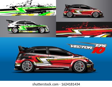 Car wrap design. Graphic abstract stripe racing background designs