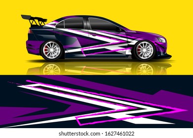 Car wrap design. Graphic abstract stripe racing background