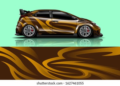 Car wrap design. Graphic abstract stripe racing background