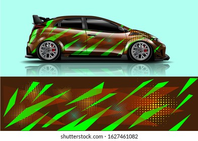 Car wrap design. Graphic abstract stripe racing background