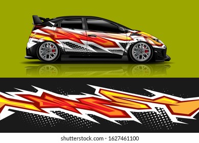 Car wrap design. Graphic abstract stripe racing background