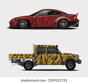 car wrap design Graphic abstract stripe vector