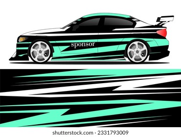 car wrap design with green and black color theme