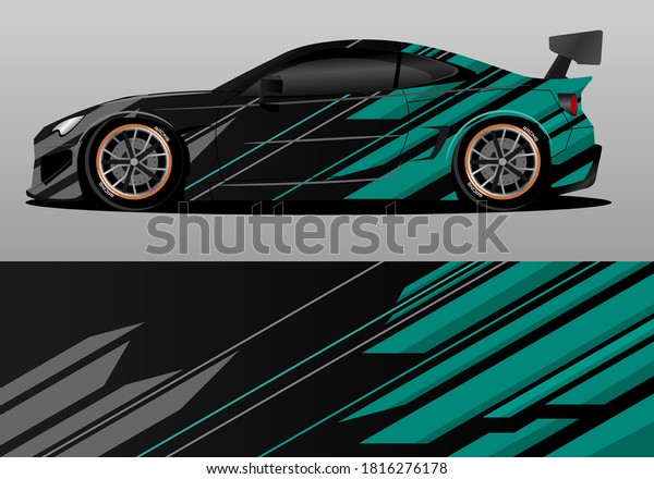 car wrap design\
with green geometry theme