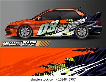 car wrap design. grunge tribal lines with abstract background vector concept for vehicle vinyl wrap and automotive decal livery