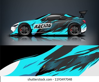 Car wrap design. Livery design for racing car. sedan, hatchback. vector format.